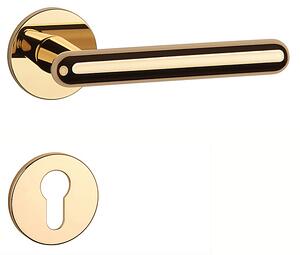 Dverové kovanie MP Asteria - R 5S (OLV - Mosadz leštená lakovaná), kľučka-kľučka, WC kľúč, MP OLV (mosadz leštená a lakovaná)