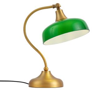 Klasická stolná lampa bronzová so zeleným opálovým sklom - Clerk
