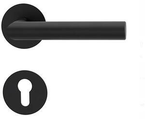 Dverové kovanie MP Lucia Piata S - R (BS - Čierna matná), kľučka-kľučka, Otvor na cylindrickú vložku PZ, MP BS (čierna mat)