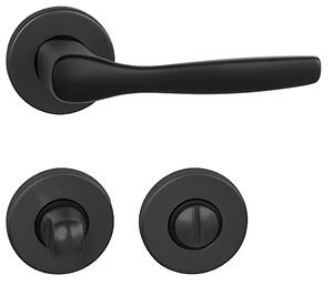 Dverové kovanie MP Luxor - R (BS - Čierna matná), kľučka-kľučka, Otvor pre obyčajný kľúč BB, MP BS (čierna mat)