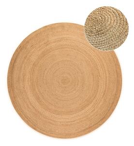Obojstranný jutový okrúhly koberec v prírodnej farbe ø 140 cm Braided – Hanse Home