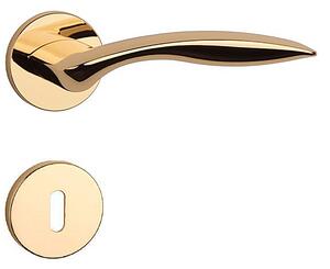 Dverové kovanie MP Robinia - R 7S (OLV - Mosadz leštená lakovaná), kľučka-kľučka, Otvor pre obyčajný kľúč BB, MP OLV (mosadz leštená a lakovaná)