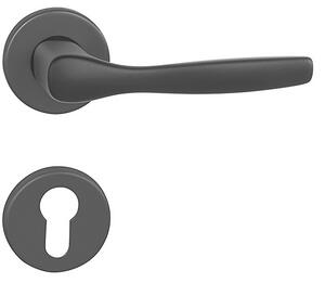 Dverové kovanie MP Luxor - R (BS - Čierna matná), kľučka-kľučka, Otvor pre obyčajný kľúč BB, MP BS (čierna mat)
