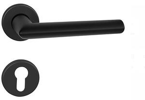 Dverové kovanie MP Nevada - R (BS - Čierna matná), kľučka-kľučka, Otvor na cylindrickú vložku PZ, MP BS (čierna mat)