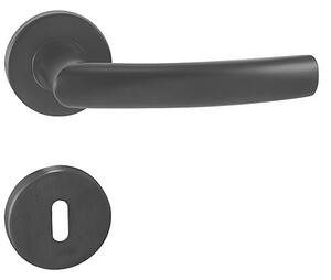 Dverné kovanie MP Esso - R (BS - čierna matná), kľučka-kľučka, Bez spodnej rozety, MP BS (čierna mat)
