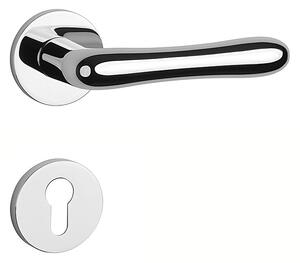 Dverové kovanie MP Cynia - R 7S (OC - Chróm lesklý), kľučka-kľučka, Otvor pre obyčajný kľúč BB, MP OC (chróm lesklý)