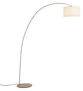 Moderná oblúková lampa béžová s teddy tienidlom - Vinossa