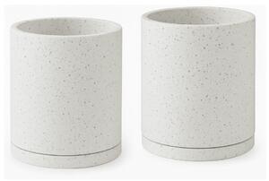 Súprava 2 bielych kvetináčov Selection Terrazzo, ø 26 cm