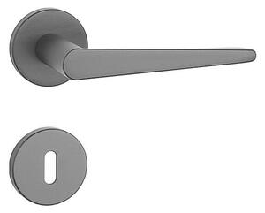 Dverné kovanie MP Arnica - R 7S (BS - Čierna matná), kľučka-kľučka, WC kľúč, MP BS (čierna mat)