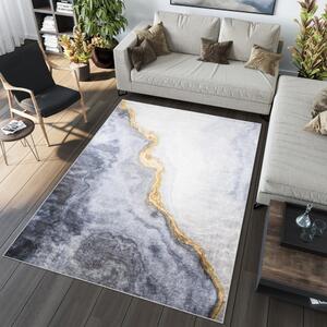 Moderný sivý koberec s abstraktným vzorom Šírka: 160 cm | Dĺžka: 230 cm