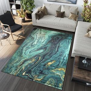 Trendový koberec v zelených a modrých odtieňoch Šírka: 80 cm | Dĺžka: 150 cm