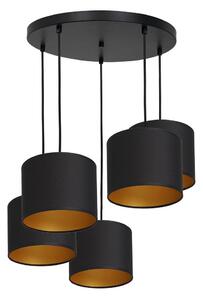 Luster na lanku ARDEN 5xE27/60W/230V čierna/zlatá