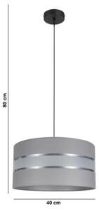 Luster na lanku CORAL 1xE27/60W/230V pr. 40 cm šedá