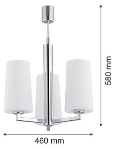 Argon 1224 - Luster na tyči CAMELOT 3xE27/15W/230V lesklý chróm