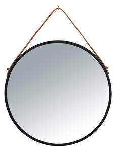 Čierne závesné zrkadlo Wenko Borrone, ø 40 cm