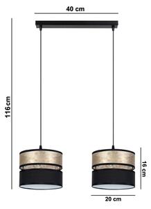 Luster na lanku LIMA 2xE27/60W/230V zlatá/čierna