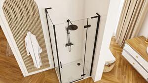 Rea Hugo, sprchová kabína 80(dvere)x90(stena)x200,5 cm, čierna matná, KPL-45221