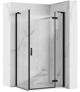 Rea Hugo, sprchová kabína 90(dvere)x80(stena)x200,5 cm, čierna matná, KPL-45222