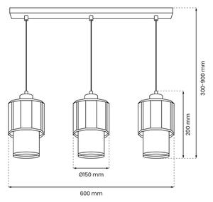 Luster na lanku BLANCO 3xE27/60W/230V biela