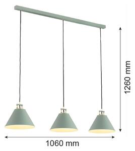 Argon 6177 - Luster na lanku ORTE 3xE27/15W/230V zelená