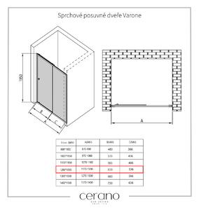 CERANO - Sprchovací kút Varone L/P - chróm, transparentné sklo - 120x80 cm - posuvný