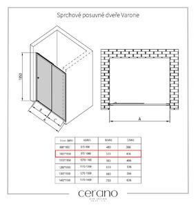 CERANO - Sprchovací kút Varone L/P - chróm, transparentné sklo - 100x70 cm - posuvný
