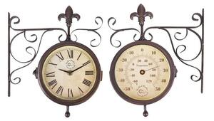Nástenné hodiny s teplomerom Esschert Design Rustic