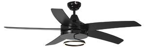 Stropný ventilátor čierny 132 cm vrátane LED s diaľkovým ovládaním - Cool Anello