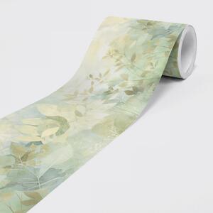 DIMEX | Vliesová samolepiaca bordúra Prírodný abstrakt SBD-15-004 | 15 cm x 5 m | zelená