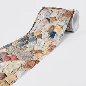 DIMEX | Vliesová samolepiaca bordúra Kamenná mozaika SBD-15-016 | 15 cm x 5 m | viacfarebná