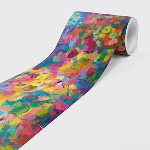 DIMEX | Vliesová samolepiaca bordúra Farebné kvety SBD-15-018 | 15 cm x 5 m | viacfarebná