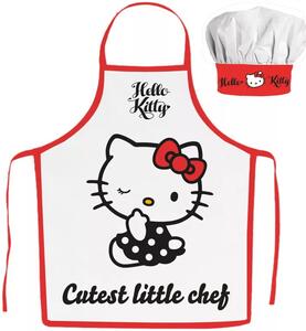 Dievčenská zástera s kuchárskou čiapkou Hello Kitty - 2-dielny set