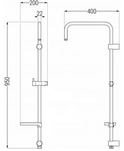 Mexen X sprchový stĺp, sprchová hadica 150cm, mydelnička, čierna, 79391-70