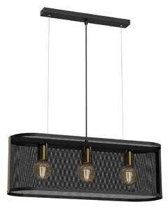 Luster na lanku KAGA 3xE27/60W/230V čierna/zlatá