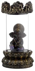 Stojan na vonné kužele - Tečúci dym Ganesh s LED svetlom
