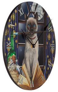 Hodiny mačka kúzelníčka - design Lisa Parker