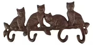 Liatinový vešiak so 4 mačkami