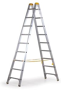 Hliníkové štafle ALVE FORTE, 2x9 priečok, výška 2,56 m