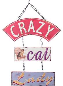 Plechová ceduľa "Crazy cat lady"