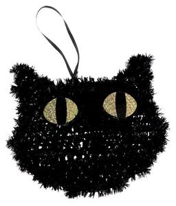 Závesná dekorácia čierna mačka