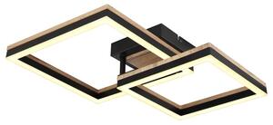 Stropné LED svietidlo BEATRIX 4 čierna/svetlé drevo