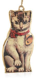 Vintage cínová ozdoba s maľovanou mačkou Číslo: 3