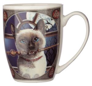 Porcelánový hrnček mačka kúzelníčka - design Lisa Parker