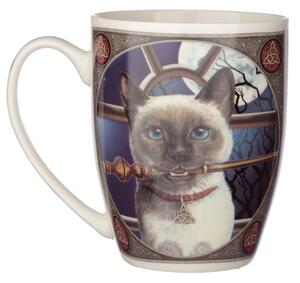 Porcelánový hrnček mačka kúzelníčka - design Lisa Parker