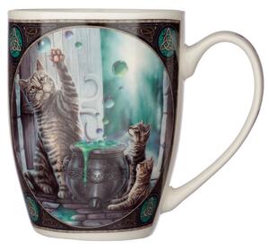 Porcelánový hrnček mačka a bubliny - dizajn Lisa Parker