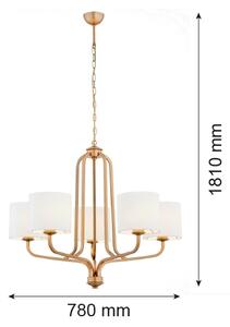 Argon 2172 - Luster na reťazi MARANELLO 5xE27/15W/230V