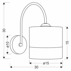 Nástenná lampa BIANCO 1xE27/40W/230V biela/hnedá