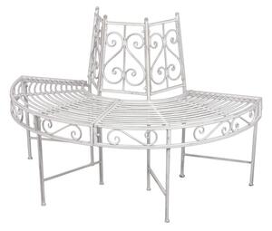Biela kovová záhradná lavica Varda – Garden Pleasure