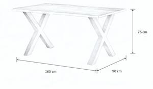 Wooded Jídelní stůl Kingston z masivu DUB 160x90x76cm Odstín dřeva: Přírodní olej 3232 (+0 Kč), Hrana stolu: Přírodní (zaoblená), Barva kovu: Černá
