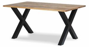 Wooded Jídelní stůl Kingston z masivu DUB 160x90x76cm Odstín dřeva: Přírodní olej 3232 (+0 Kč), Hrana stolu: Přírodní (zaoblená), Barva kovu: Černá